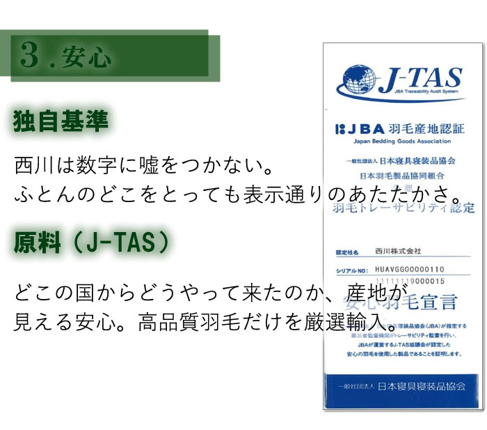 西川羽毛ふとん