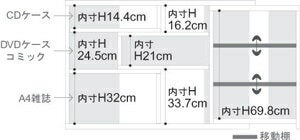 【shelfit】カウンター下収納【窓下収納本棚】ECラックレギュラーECR8012RNＡ/ナチュラル