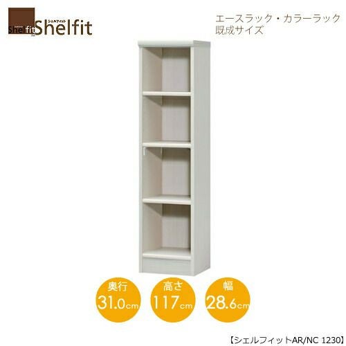 エースラック/カラーラックAR/NC1230〔高さ117・幅28.6・奥行31（cm）〕【シェルフィット】【収納】【棚】【本棚】【5色】【組み立て家具】【大洋】