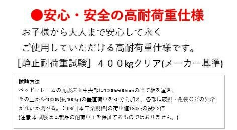 メーカー基準で静止耐荷重試験400kgクリア 大人も使えます