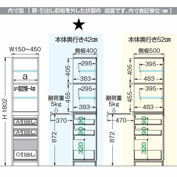 スリムすきまくんMタイプ〔ミラー扉〕幅15-30/奥行42cm（右開き）SSD-MSR-15/30D42【すきま収納/キッチン/寝室/リビング/洗面所/サニタリー/片付け上手/国産家具】