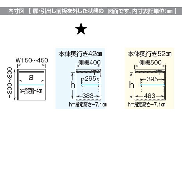スリムすきまくんUタイプ〔上置き〕幅15-30/高さ30-40/奥行42cm（右開き）UTR-15/30D42H30/40【すきま収納/キッチン/寝室/リビング/洗面所/サニタリー/片付け上手/国産家具】