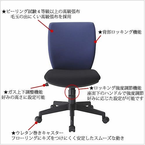 OAチェアDD-C500-BL〔ブルー〕【オフィス/在宅/テレワーク/ホームオフィス/バルバーニ】