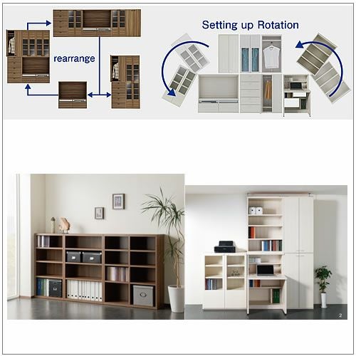 リビングシェルフ棚（オープン）/LFS-74【書棚/収納/リビング/ダイニング/ホームオフィス/フナモコ】