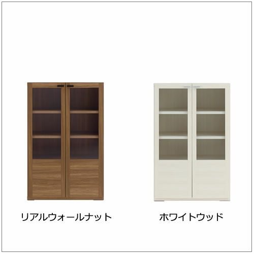 リビングシェルフ棚（ガラス戸）/GFS-74【書棚/収納/リビング/ダイニング/ホームオフィス/フナモコ】