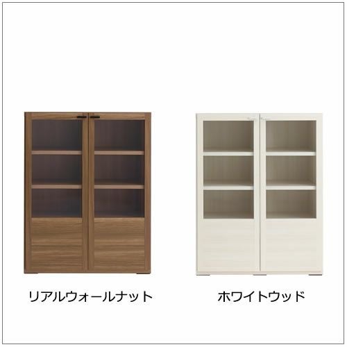 リビングシェルフ棚（ガラス戸）/GFS-90【書棚/収納/リビング/ダイニング/ホームオフィス/フナモコ】
