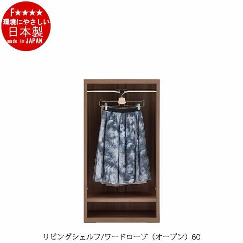 リビングシェルフワードローブ（オープン）/LCS-60【衣類収納/収納/リビング/ダイニング/ホームオフィス/フナモコ】