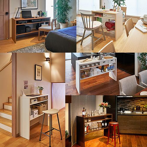 オーダー収納コンソールOSC9291-120R【デスク/収納/ホームオフィス/コンパクト/書斎/ダイニング/カウンター/ソファーバックテーブル/窓下/文机/テレビ台/ワークデスク/リビング/ドレッサー/サイドテーブル/DIY/高さ92cm/奥行30cm/幅91-120cm/大洋】