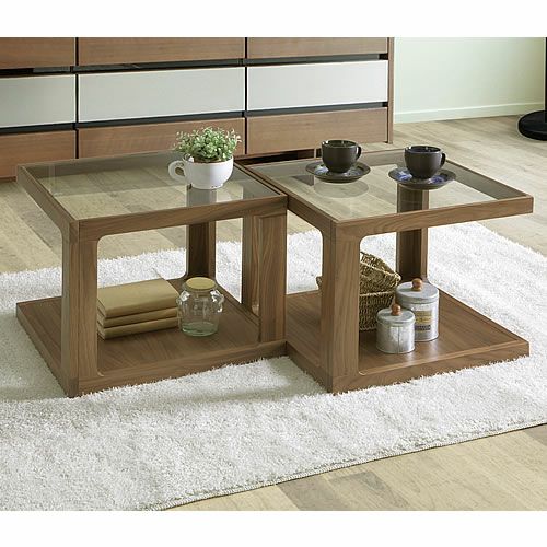 ガラスセンターテーブルダグ/WN/50CT【インテリア/収納/おうちカフェ/リビング/おしゃれ/ナチュラル/シギヤマ家具】