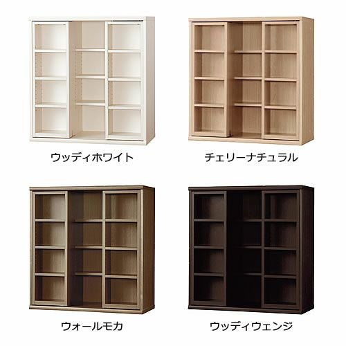 小島工芸 書棚 ニューオファー NOF-90スライドオープン 本棚 収納棚