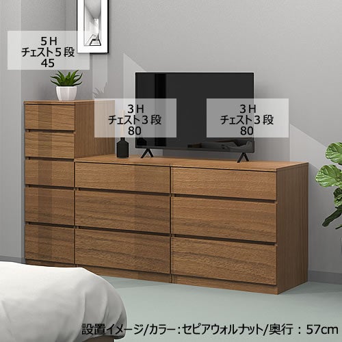 ワードローブすきまくんWSD5H-71/80-D42【衣類収納/サイズオーダー/チェスト/フジイ】