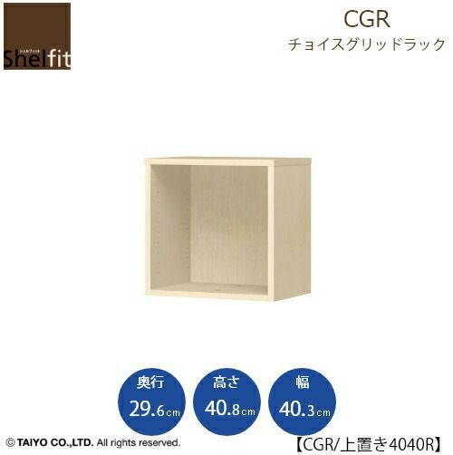 チョイスグリッドラックCGR上置き4040R〔奥行29.6cm〕【多目的ラック/オープンラック/リビング収納/オフィス/ショップ/大洋】