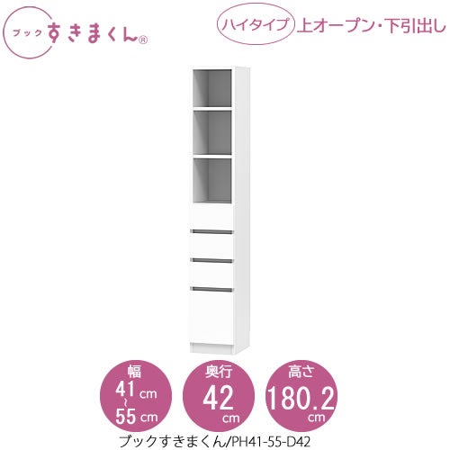 ブックすきまくんBSDPH41-55/D42【リビング/書斎/書棚/壁面収納/組合せ】