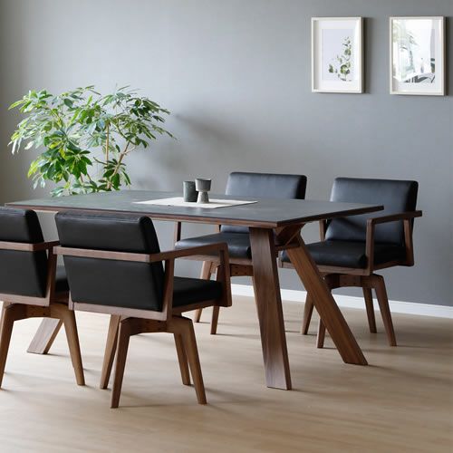 幅180cm】高級感のあるブラックセラミック天板 180ダイニングテーブル