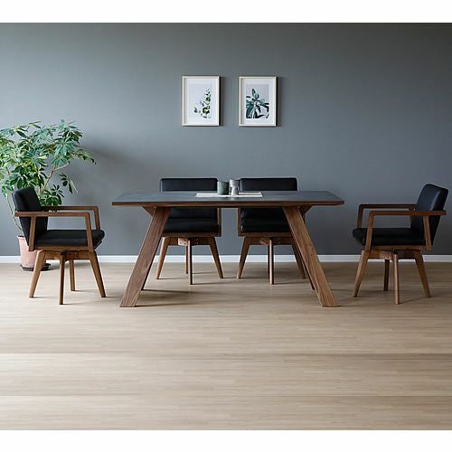 セラミック天板 150cm ダイニング5点セット ローゼタ/MBR-BK【モード