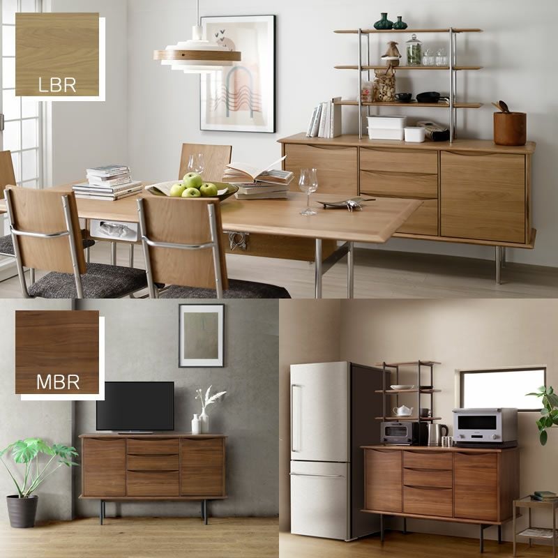 TR160カウンター/MBR/BK【ダイニング/カフェ風/収納/サンキコーポレーション】