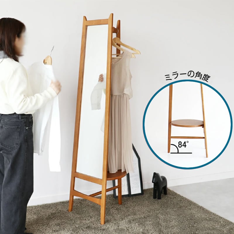 ミラーハンガーM-3714BR姿身鏡衣類収納玄関OAKER市場株式会社