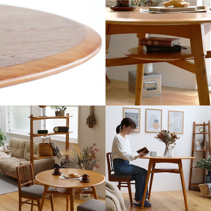 ダイニングテーブルT-3743BR円形テーブルオーク材OAKER市場株式会社