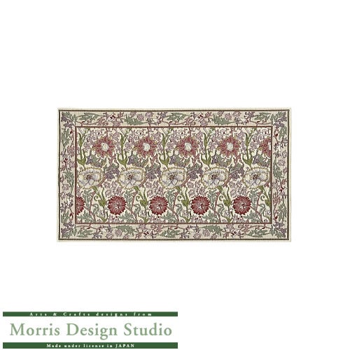 玄関マット・ラグピンク＆ローズFH171845x78〔ピンク〕【モリスデザインスタジオ/ウィリアムモリス/ナデシコ/キッチンマット/玄関マット/川島織物セルコン】