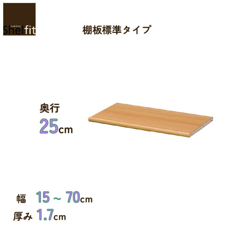棚板 シェルフィットオーダーラック 追加棚 奥行25cm 棚板標準タイプ 大洋