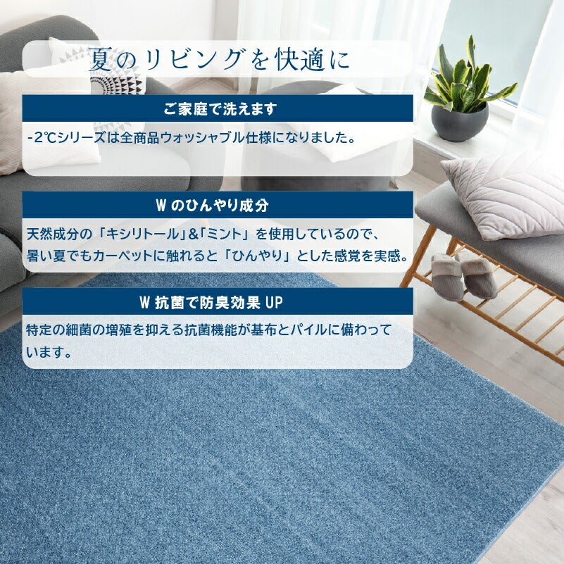 マイナス2℃ラグクリアヴェールカーペット抗菌涼感アスワン