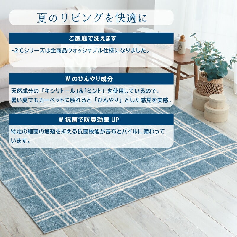 マイナス2℃ラグクリアヴェールカーペット抗菌涼感アスワン