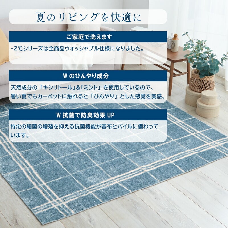 マイナス2℃ラグクリアヴェールカーペット抗菌涼感アスワン