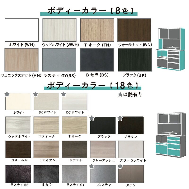 キッチンボードフォースll下台【ロータイプ／奥行51cm】W40-L扉【ユニット食器棚/組み合わせ/キッチン収納/片付け/収納上手/高橋木工所】