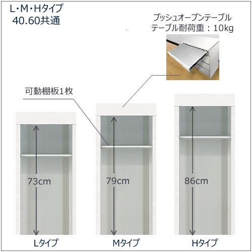 キッチンボードフォースll下台【ハイタイプ／奥行45cm】S60H-Tスペース【ユニット食器棚/組み合わせ/キッチン収納/片付け/収納上手/高橋木工所】
